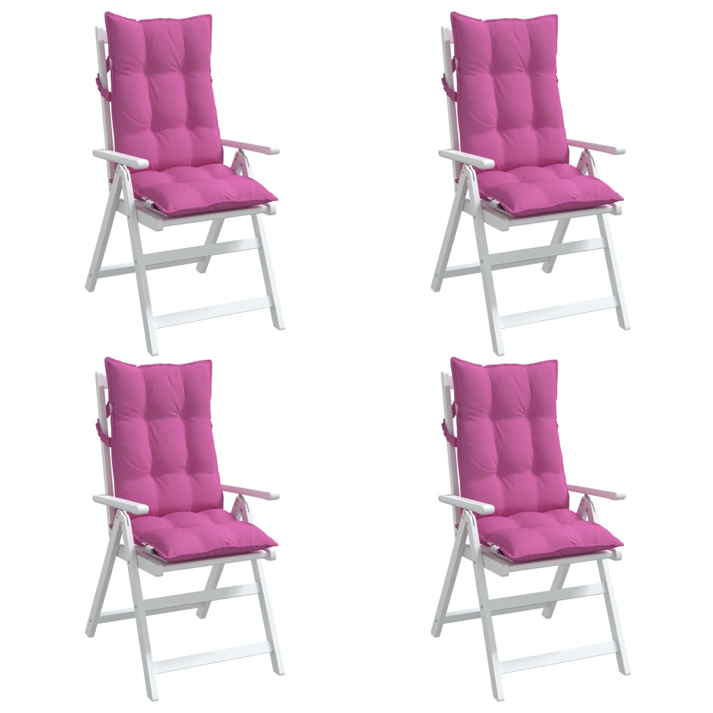 vidaXL Coussins de chaise à dossier haut lot de 4 rose tissu oxford