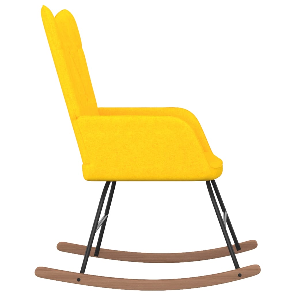 vidaXL Chaise à bascule avec tabouret Jaune moutarde Tissu