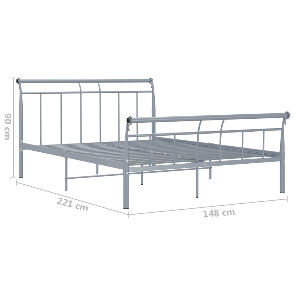 vidaXL Cadre de lit sans matelas gris métal 140x200 cm