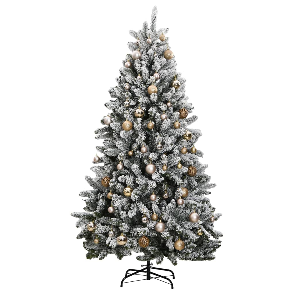 vidaXL Sapin de Noël artificiel articulé 300 LED et boules 180 cm