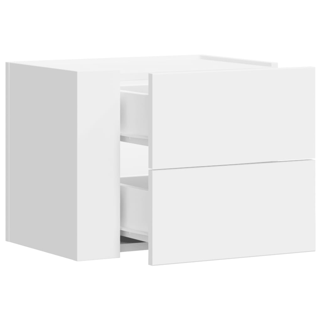 vidaXL Table de chevet murale blanc 45x30x35 cm