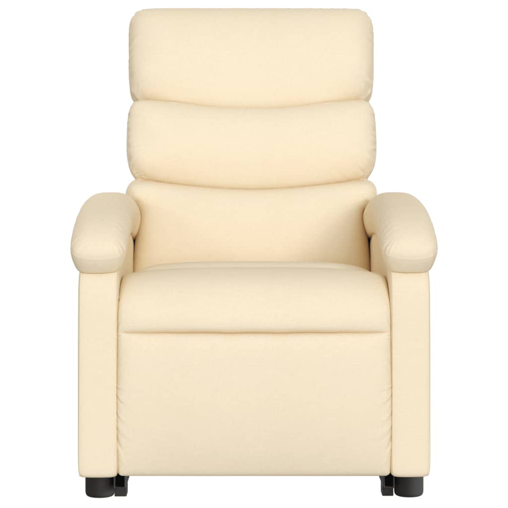 vidaXL Fauteuil inclinable Crème Tissu