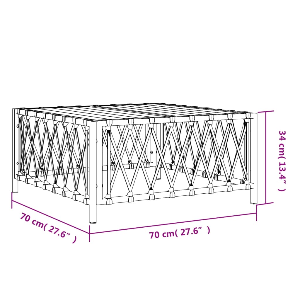 vidaXL Table de jardin anthracite 70x70x34 cm tissu tissé