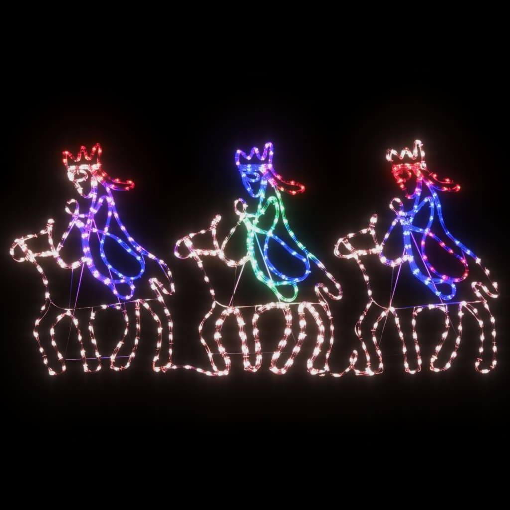 vidaXL Figurine de Noël de trois mages avec 504 LED 70x50 cm