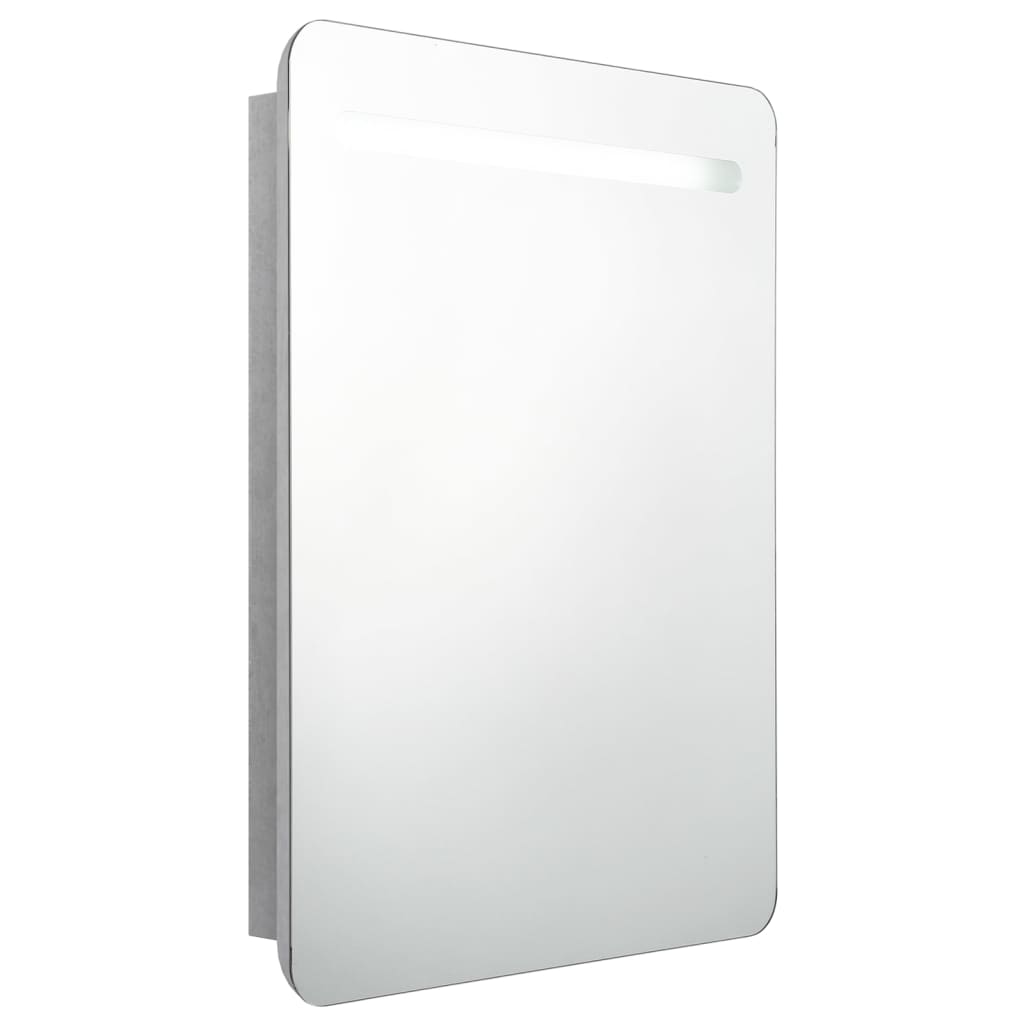 vidaXL Armoire de salle de bain à miroir LED gris béton 60x11x80 cm