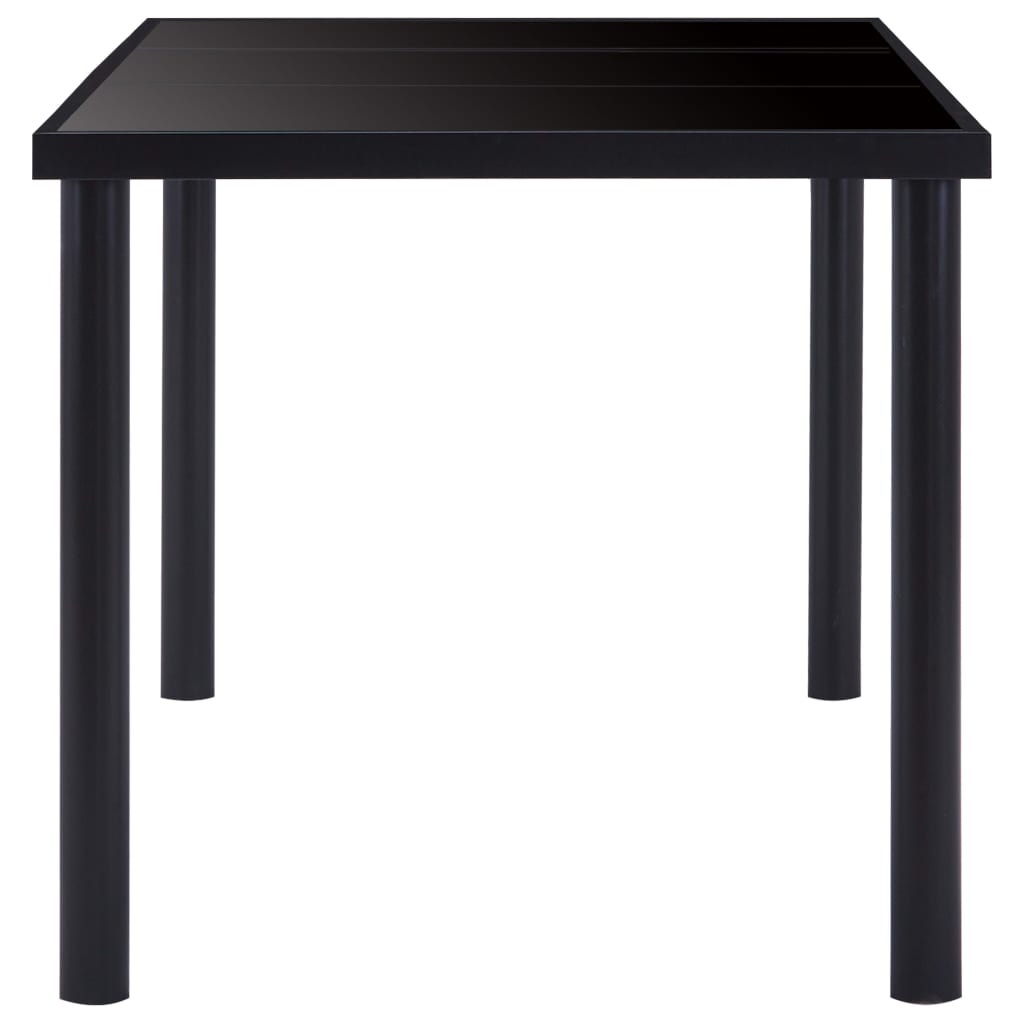 vidaXL Table de salle à manger Noir 200x100x75 cm Verre trempé