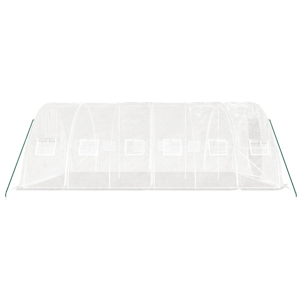 vidaXL Serre avec cadre en acier blanc 30 m² 6x5x2,3 m