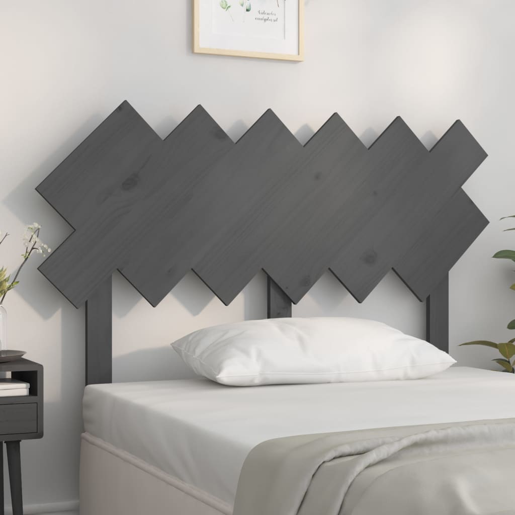 vidaXL Tête de lit Gris 122,5x3x80,5 cm Bois massif de pin