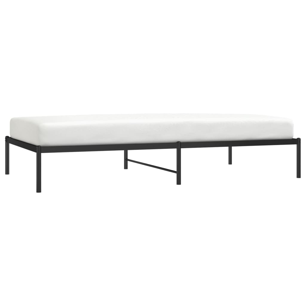 vidaXL Cadre de lit métal sans matelas noir 107x203 cm