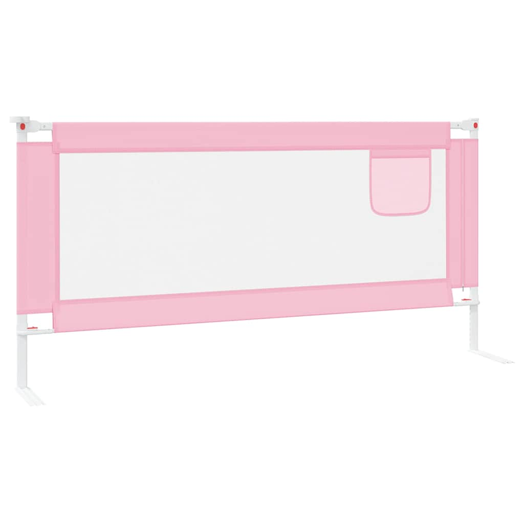 vidaXL Barrière de sécurité de lit d'enfant Rose 190x25 cm Tissu