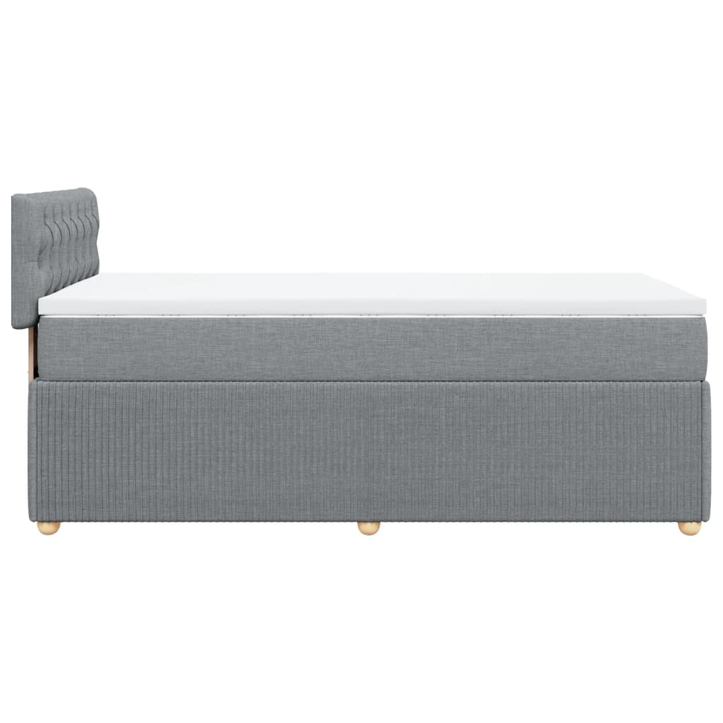 vidaXL Sommier à lattes de lit avec matelas Gris clair 90x200 cm Tissu