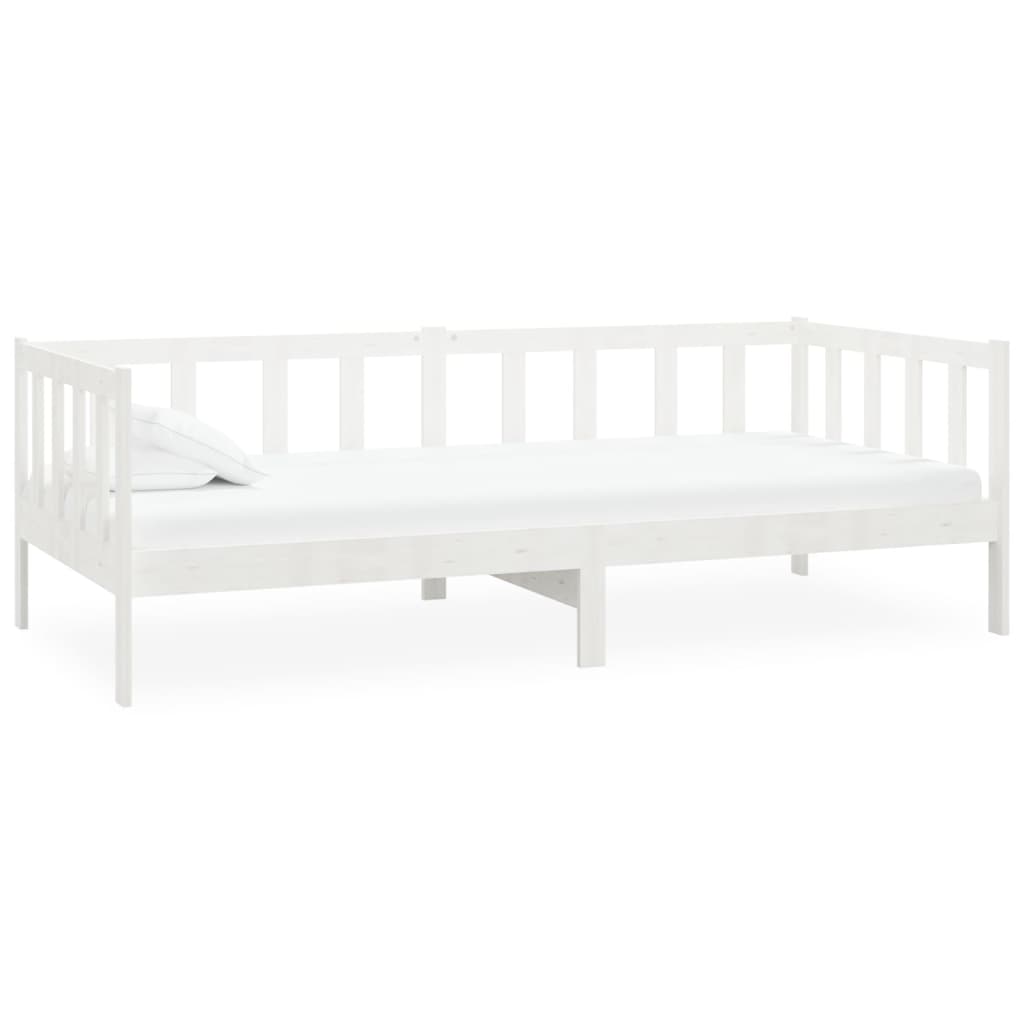 vidaXL Lit Blanc Bois de pin massif 90x200 cm