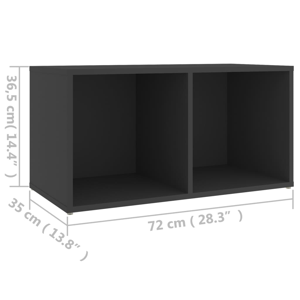 vidaXL Meuble TV gris 72x35x36,5 cm bois d’ingénierie