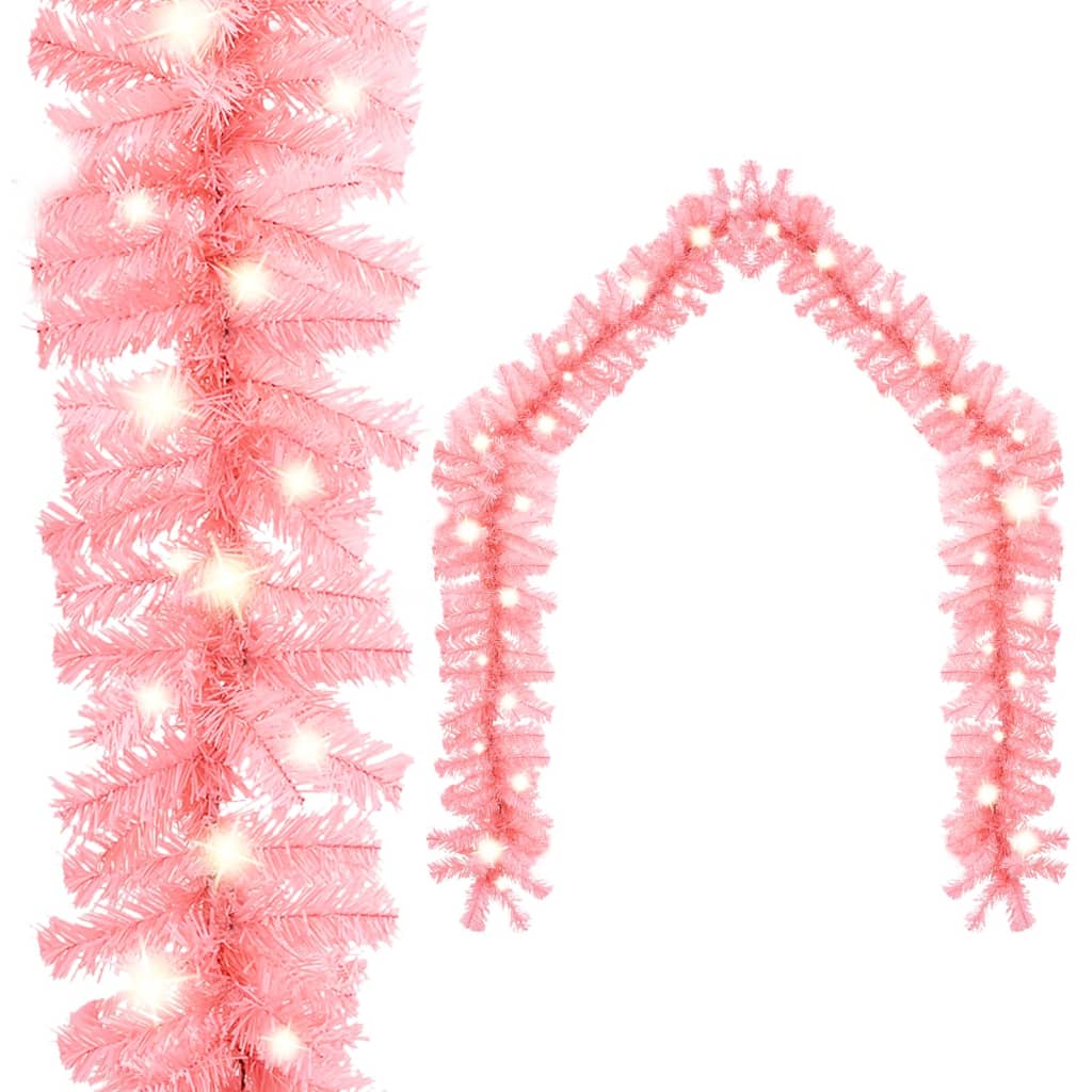 vidaXL Guirlande de Noël avec lumières LED 10 m Rose
