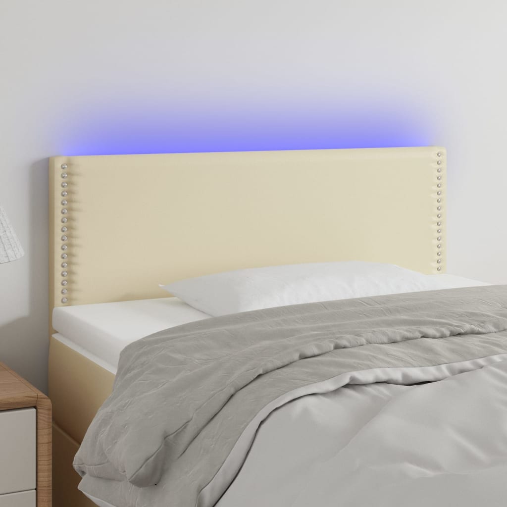 vidaXL Tête de lit à LED Crème 90x5x78/88 cm Similicuir