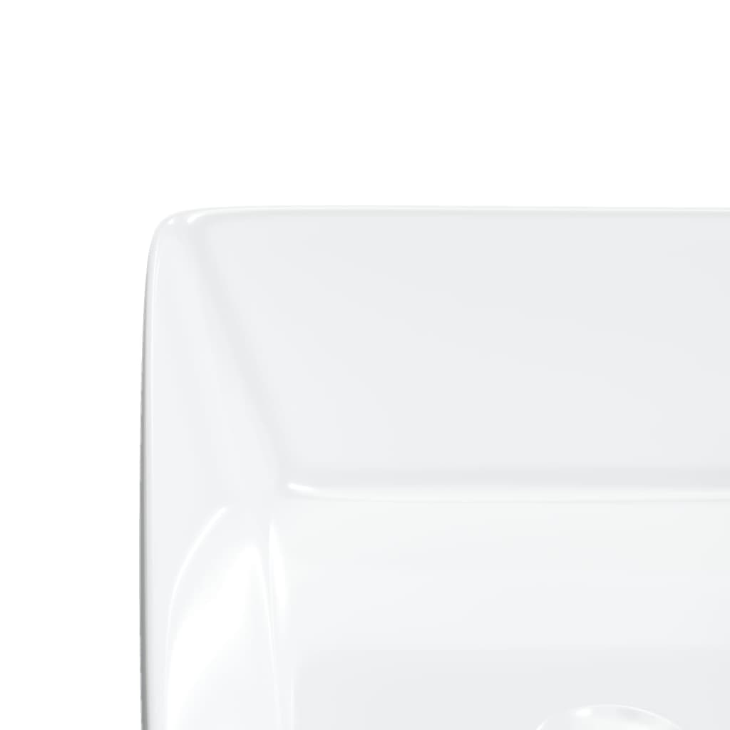 vidaXL Lavabo blanc 48x37x13 cm céramique rectangle