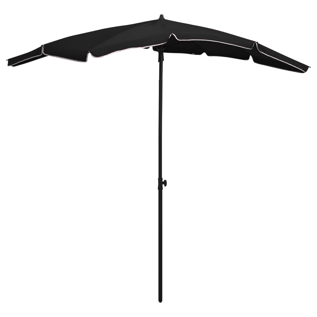 vidaXL Parasol de jardin avec mât 200x130 cm Noir