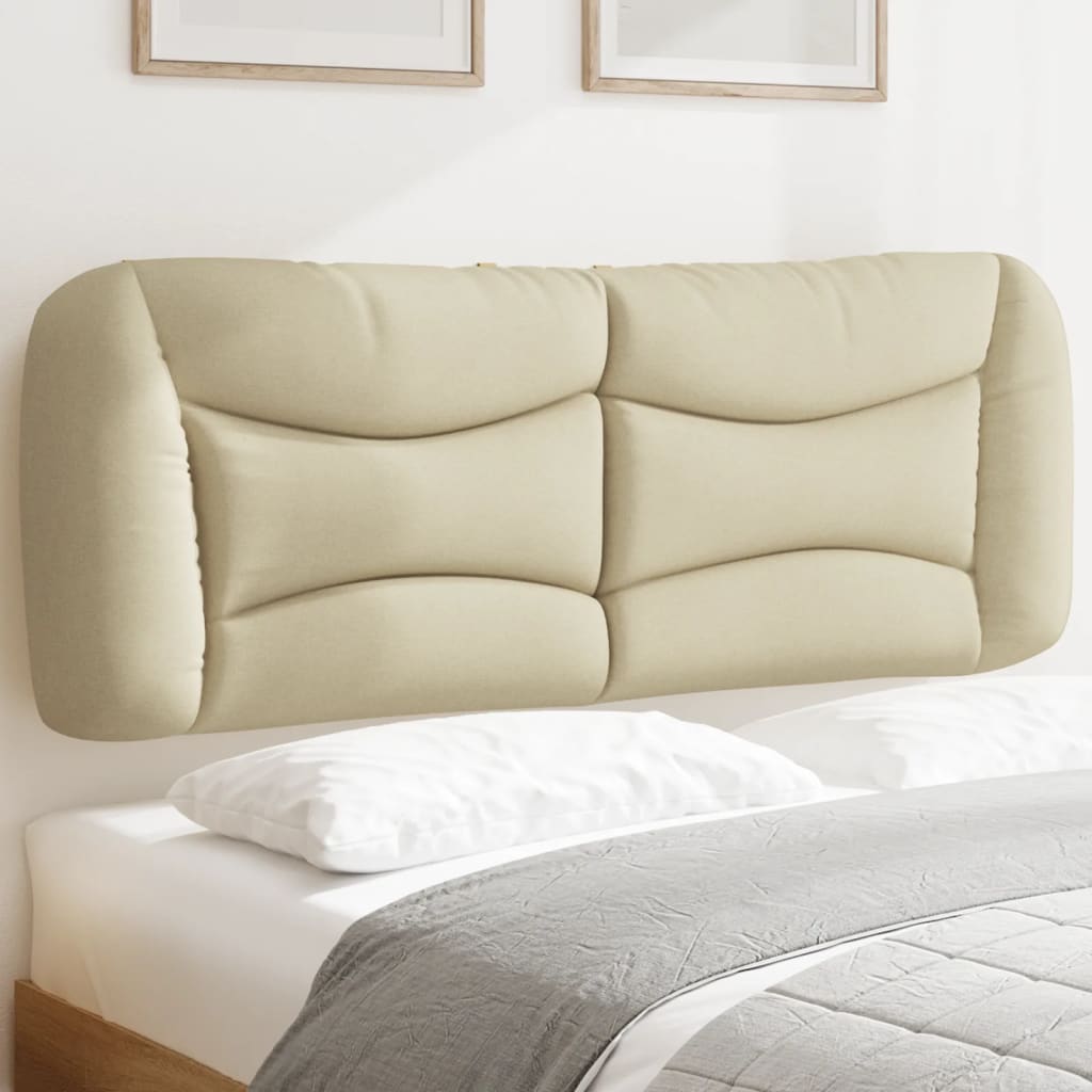 vidaXL Coussin de tête de lit crème 120 cm tissu