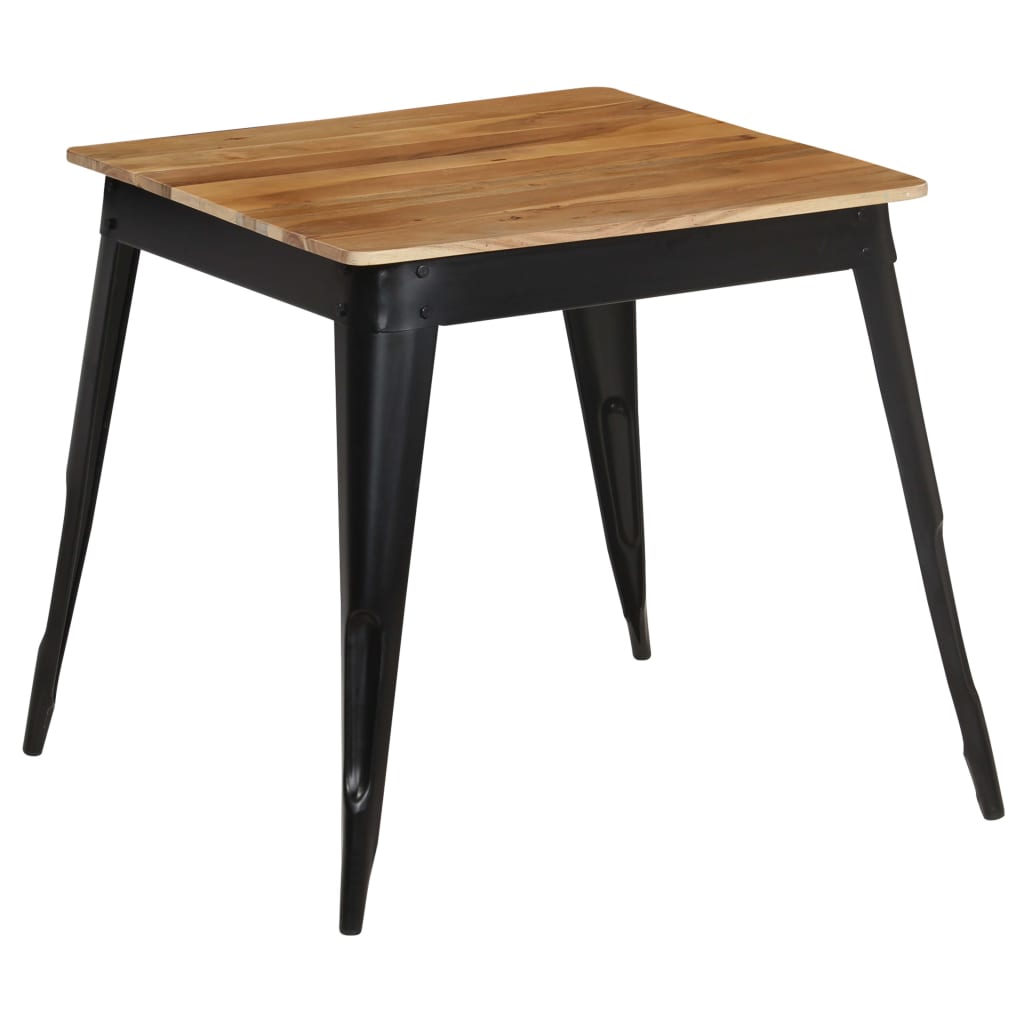 vidaXL Table de salle à manger Bois d'acacia et acier 75x75x76 cm