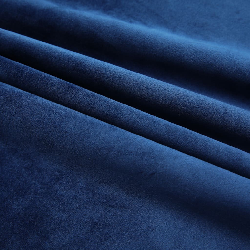 vidaXL Rideau occultant avec crochets Velours Bleu foncé 290x245 cm