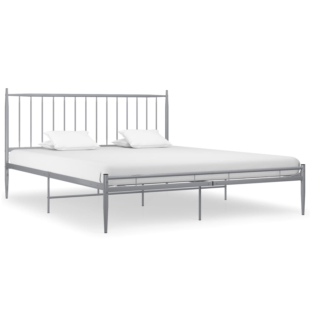 vidaXL Cadre de lit sans matelas gris métal 140x200 cm