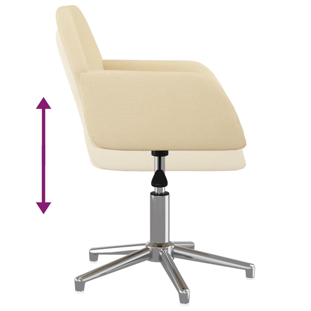 vidaXL Chaise pivotante de bureau Crème Tissu