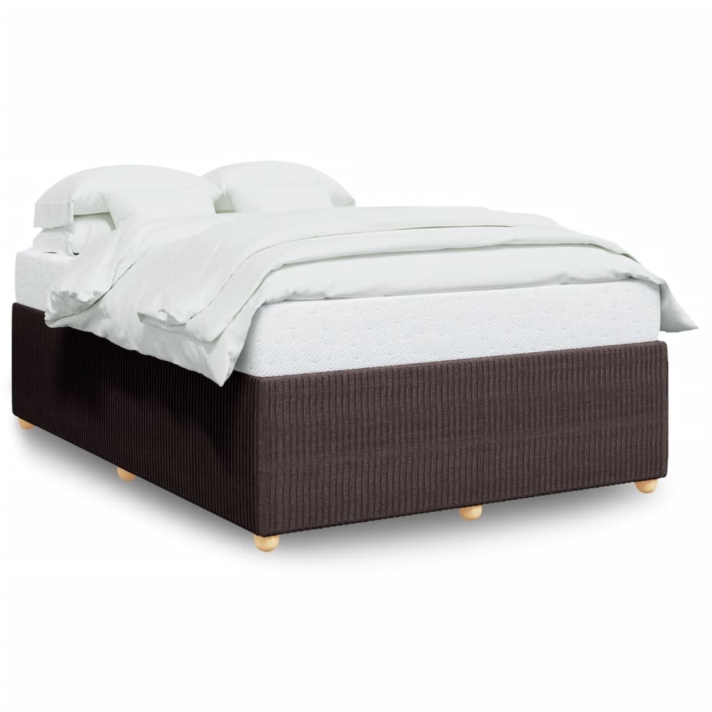 vidaXL Cadre de lit sans matelas marron foncé 140x200 cm tissu