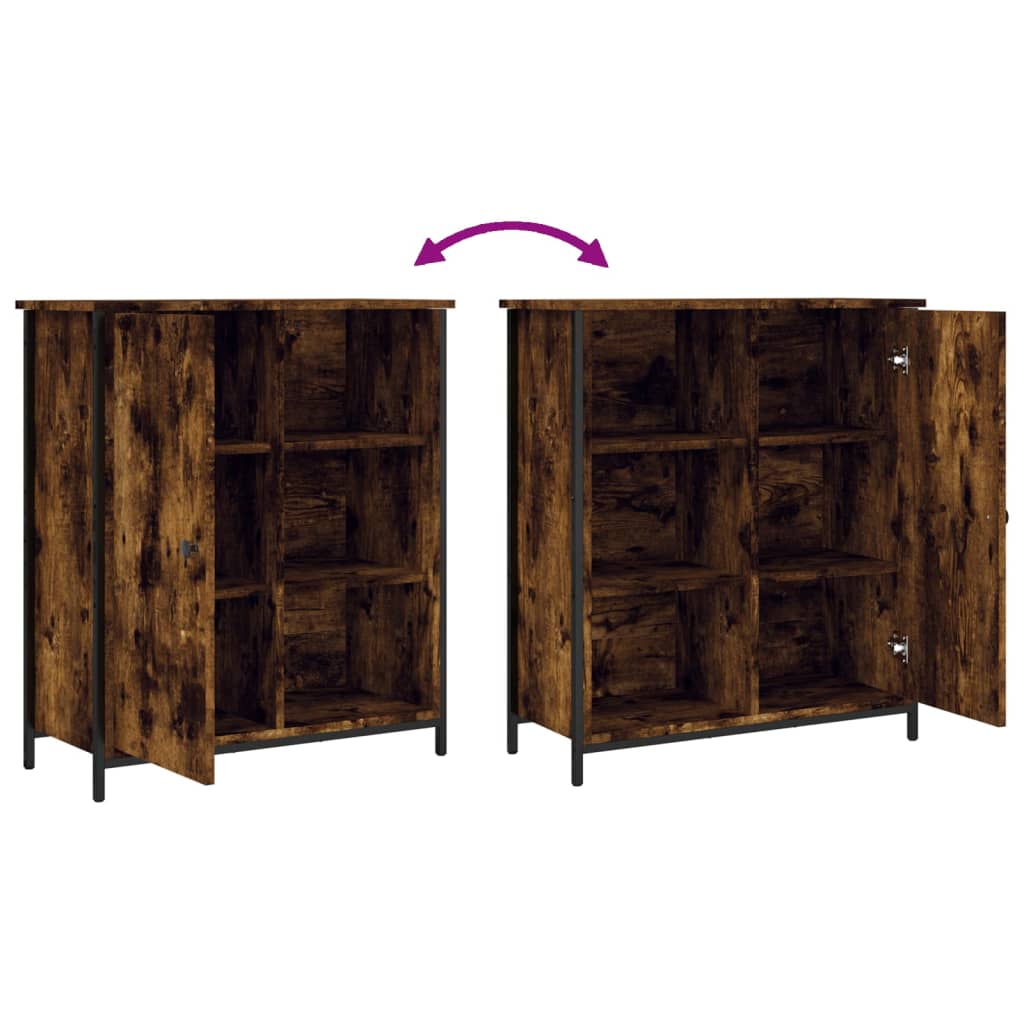 vidaXL Buffet chêne fumé 70x30x80 cm bois d'ingénierie