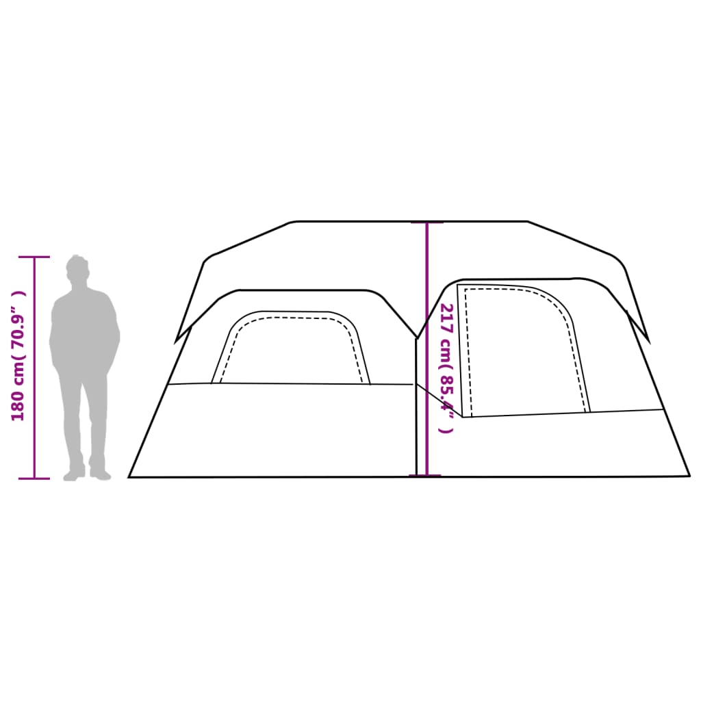 vidaXL Tente familiale avec LED 9 personnes à dégagement rapide