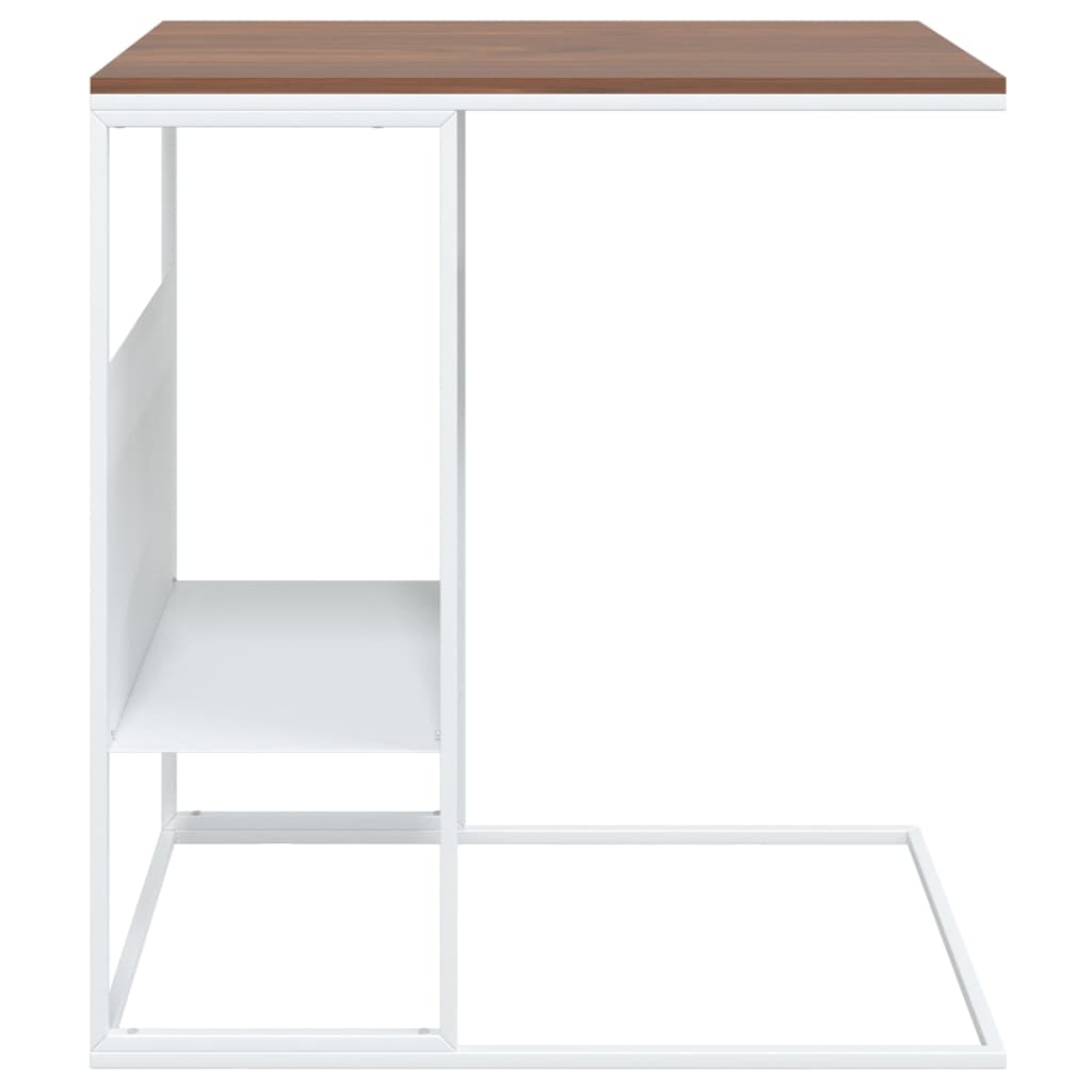 vidaXL Table d'appoint Blanc 55x36x59,5 cm Bois d'ingénierie