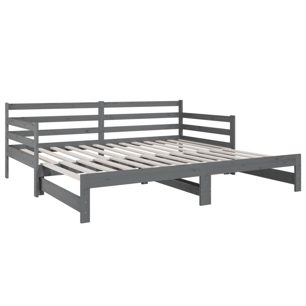 vidaXL Lit coulissant sans matelas gris 2x(90x190) cm