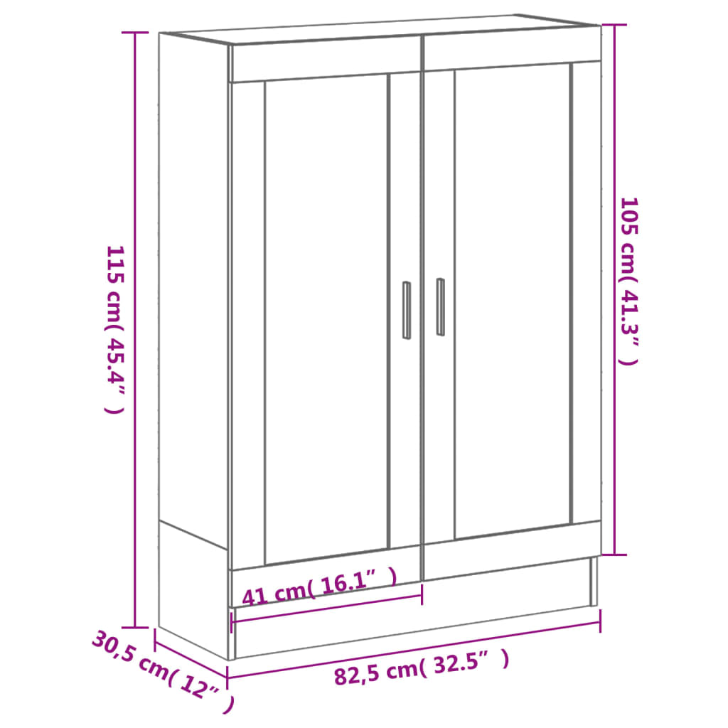 vidaXL Bibliothèque chêne marron 82,5x30,5x115 cm bois d'ingénierie