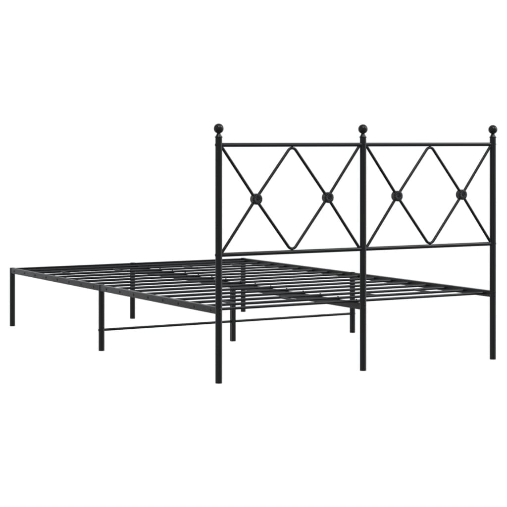 vidaXL Cadre de lit métal sans matelas avec tête de lit noir 120x200cm