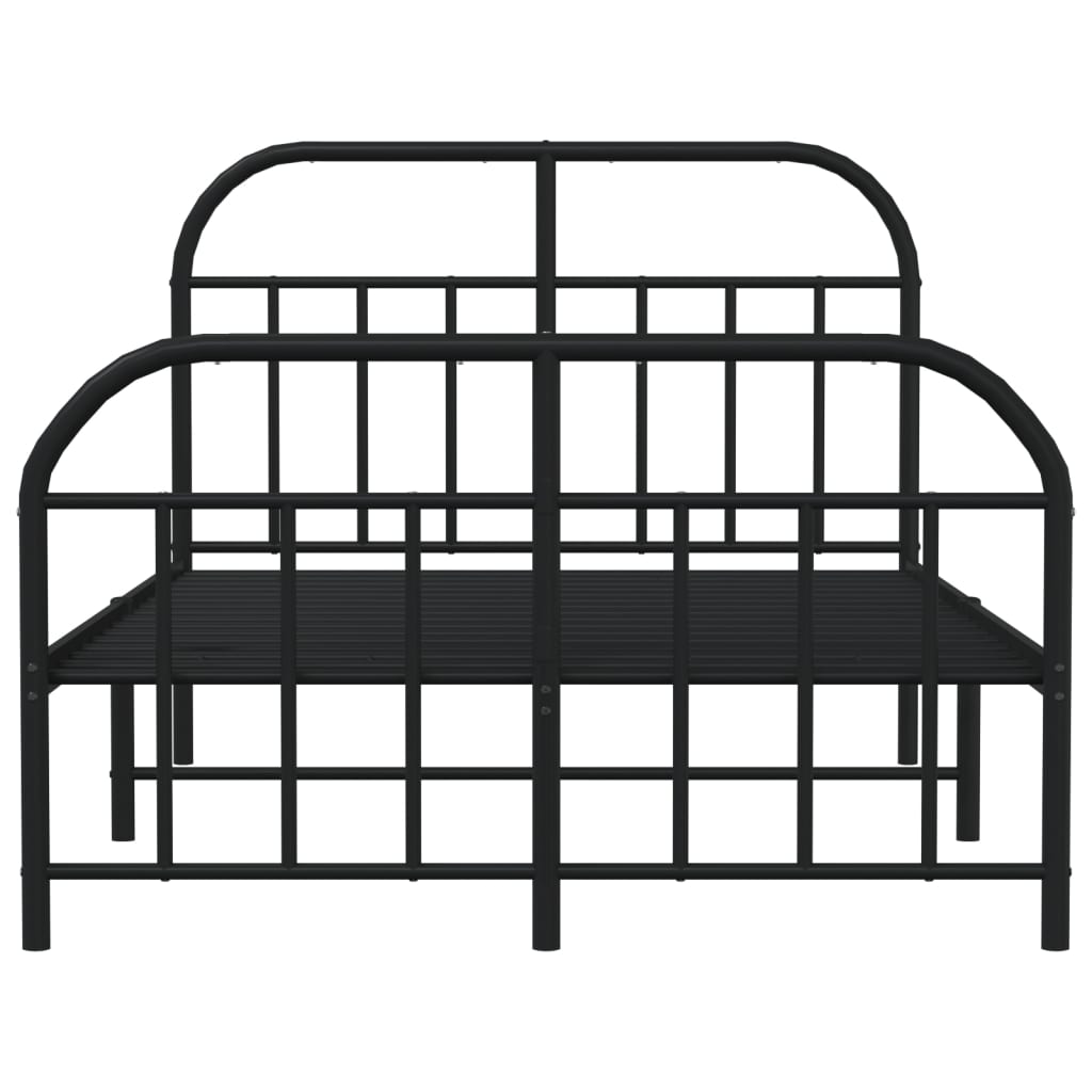 vidaXL Cadre de lit métal sans matelas avec pied de lit noir 120x190cm