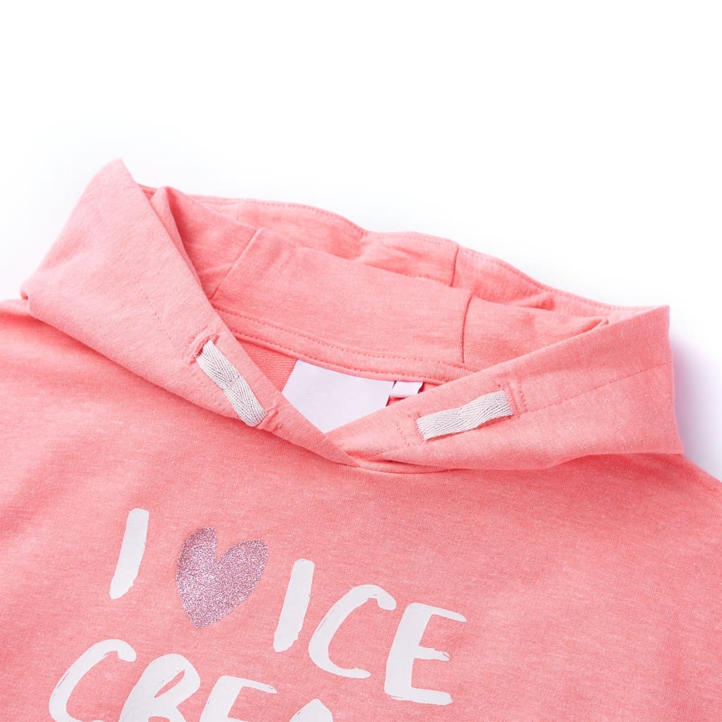 Sweatshirt à capuche pour enfants rose vif 116