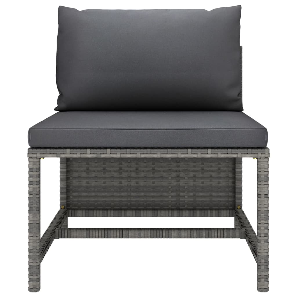 vidaXL Salon de jardin 2 pcs avec coussins Gris Résine tressée