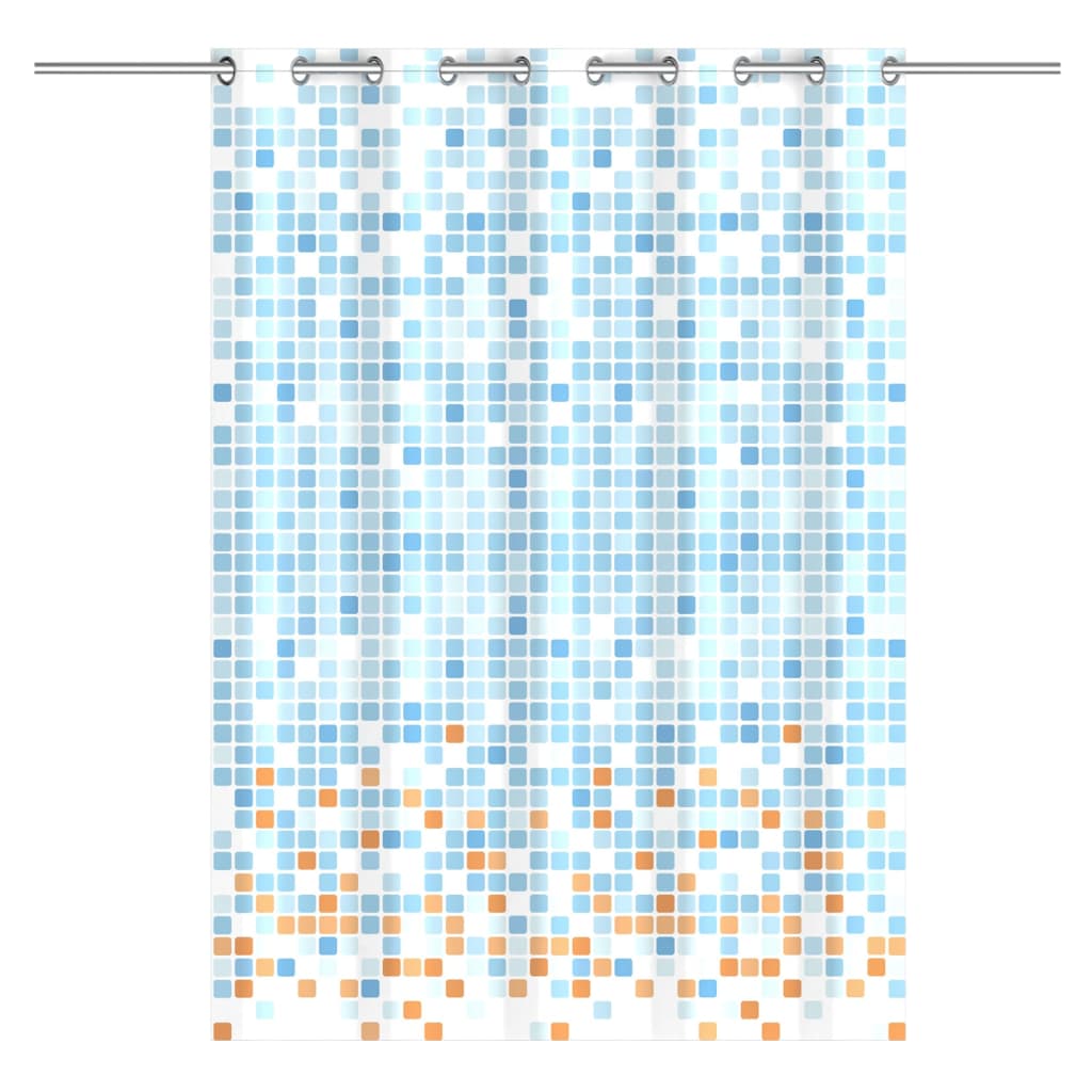 EISL Rideau de douche avec mosaïque bleu-orange 200x180x0,2 cm