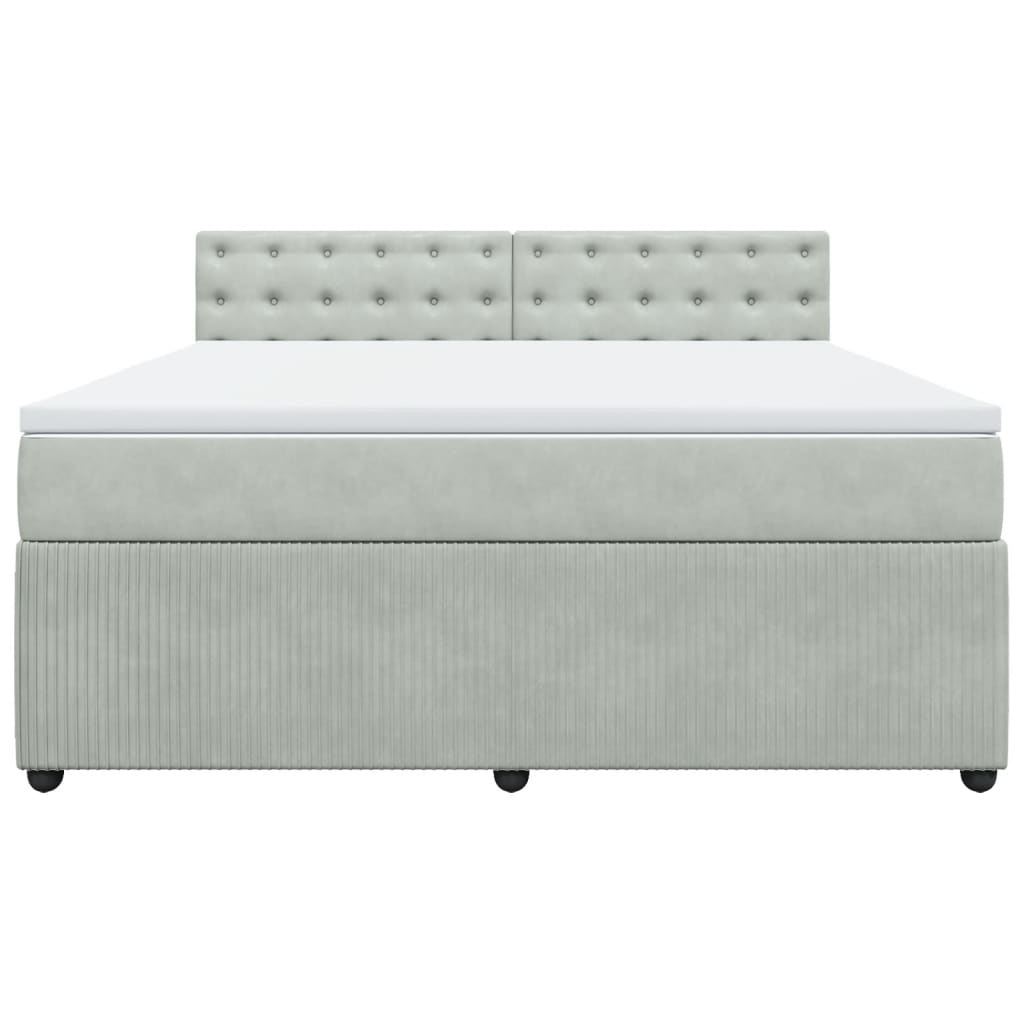 vidaXL Sommier à lattes de lit et matelas Gris clair 180x200cm Velours