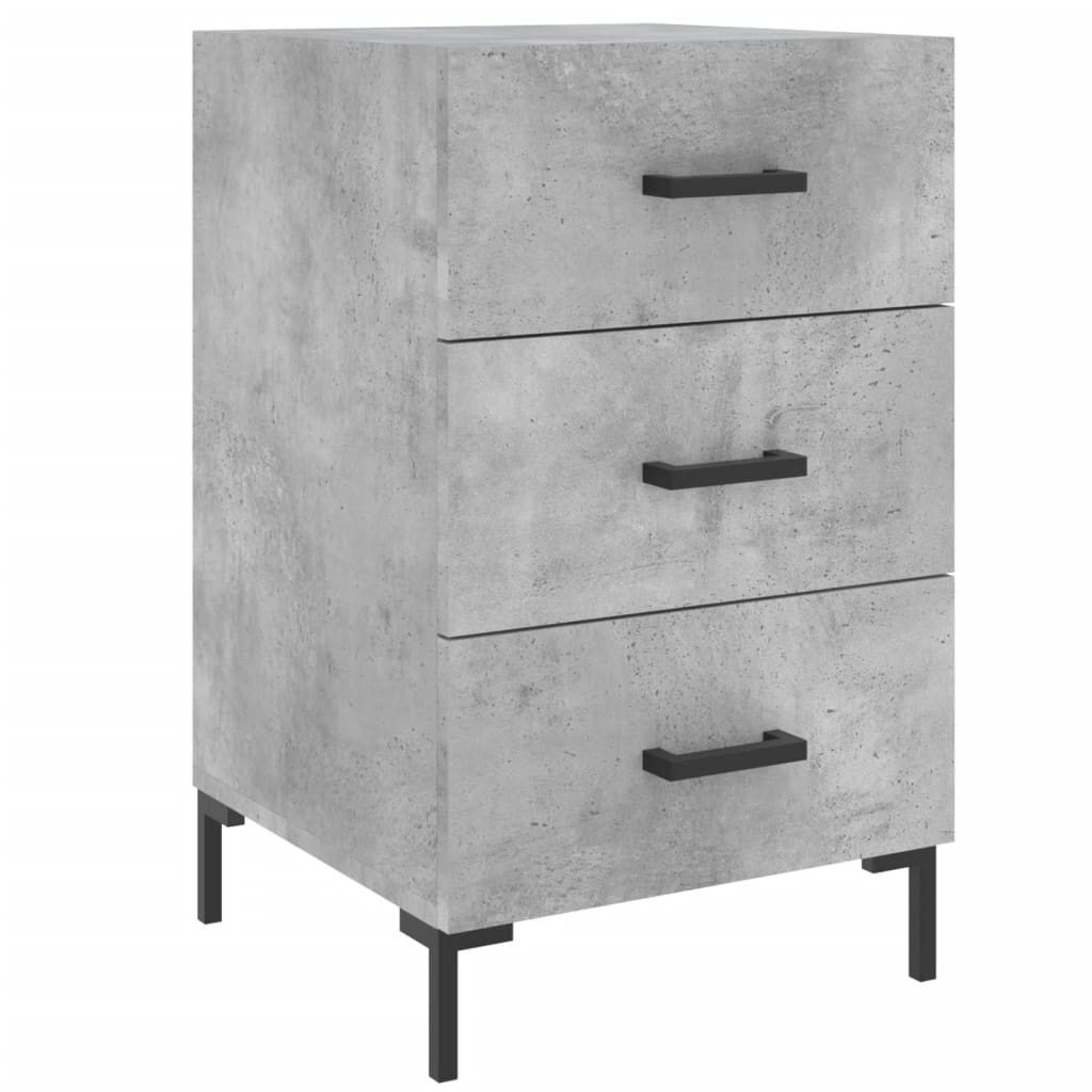 vidaXL Table de chevet gris béton 40x40x66 cm bois d'ingénierie