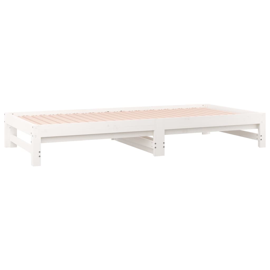 vidaXL Lit coulissant sans matelas blanc 2x(90x200) cm