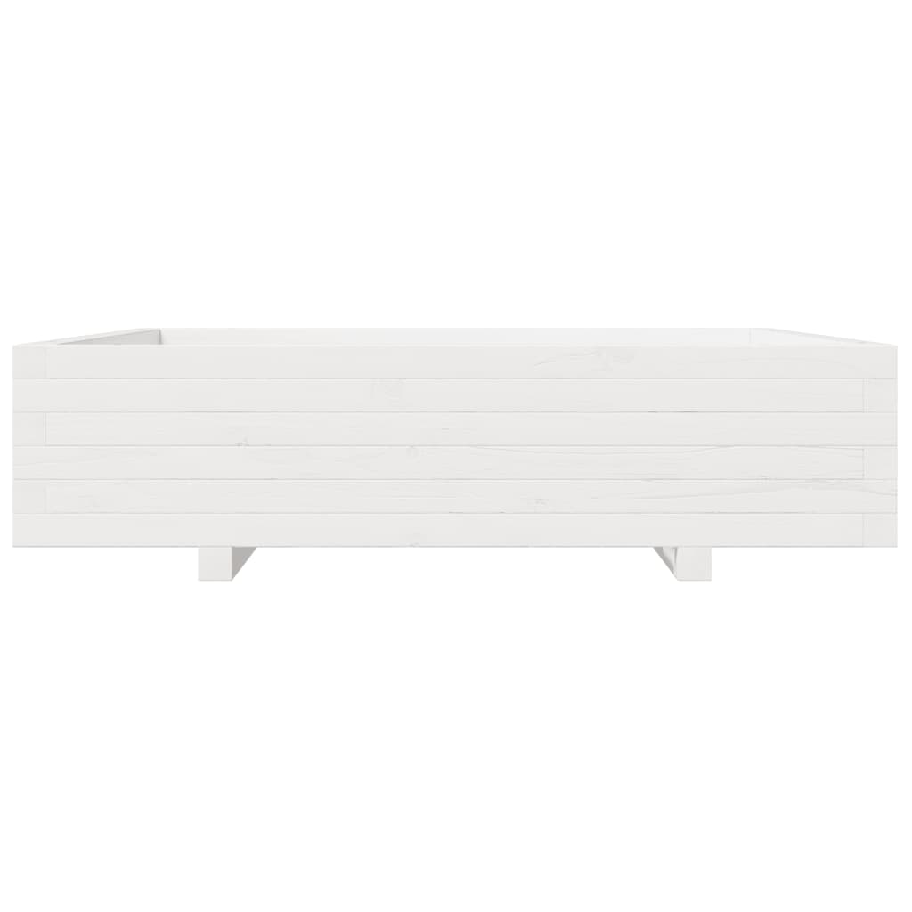 vidaXL Jardinière blanc 100x100x26,5 cm bois de pin massif