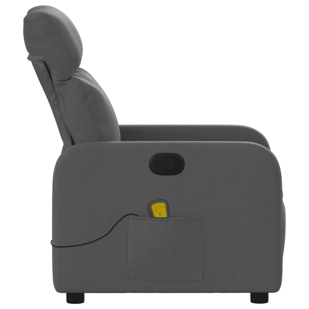 vidaXL Fauteuil de massage inclinable Gris foncé Tissu