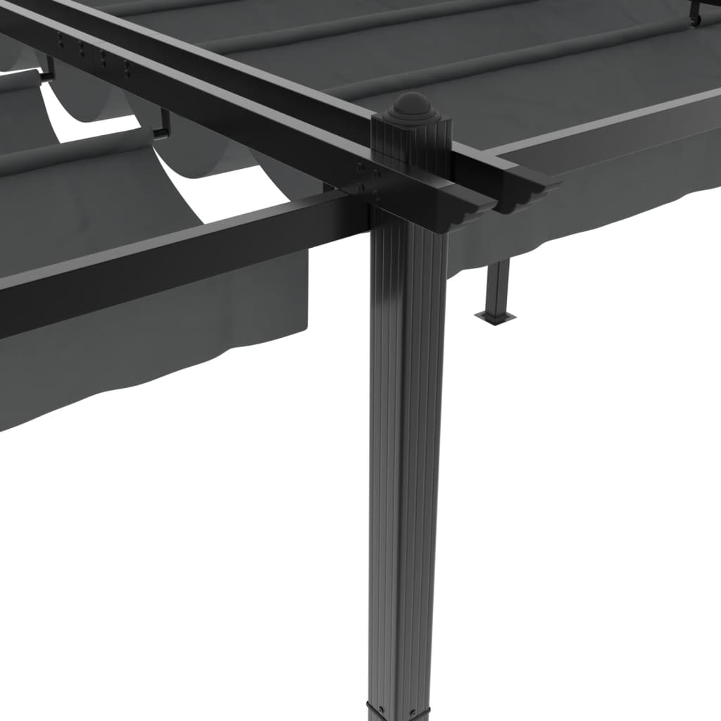 vidaXL Tonnelle avec toit rétractable anthracite 3x6 m aluminium