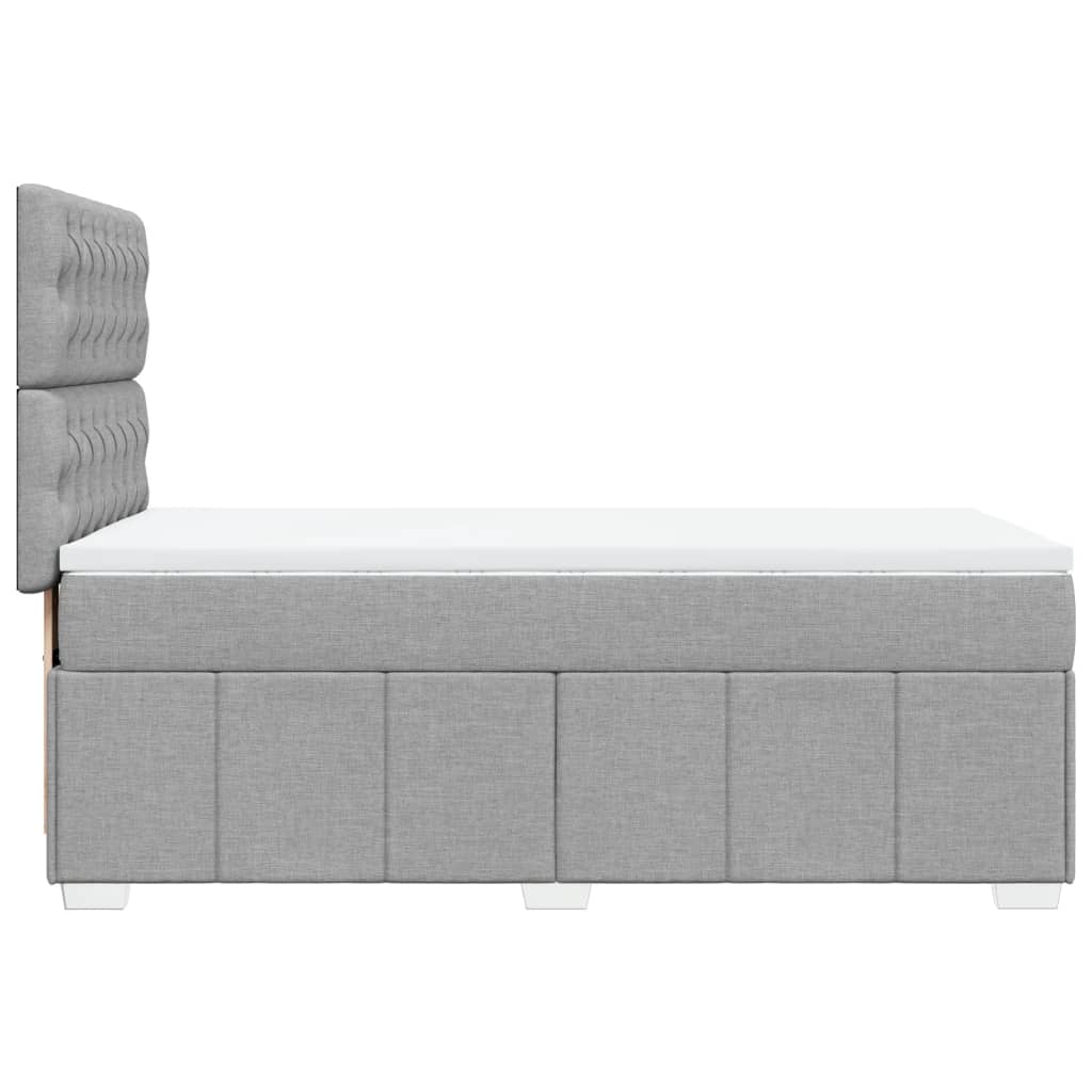 vidaXL Sommier à lattes de lit avec matelas Gris clair 90x200 cm Tissu