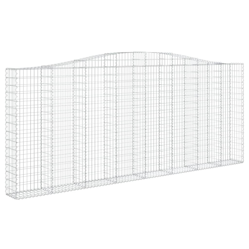 vidaXL Paniers à gabions arqués 3 pcs 400x30x160/180 cm Fer galvanisé