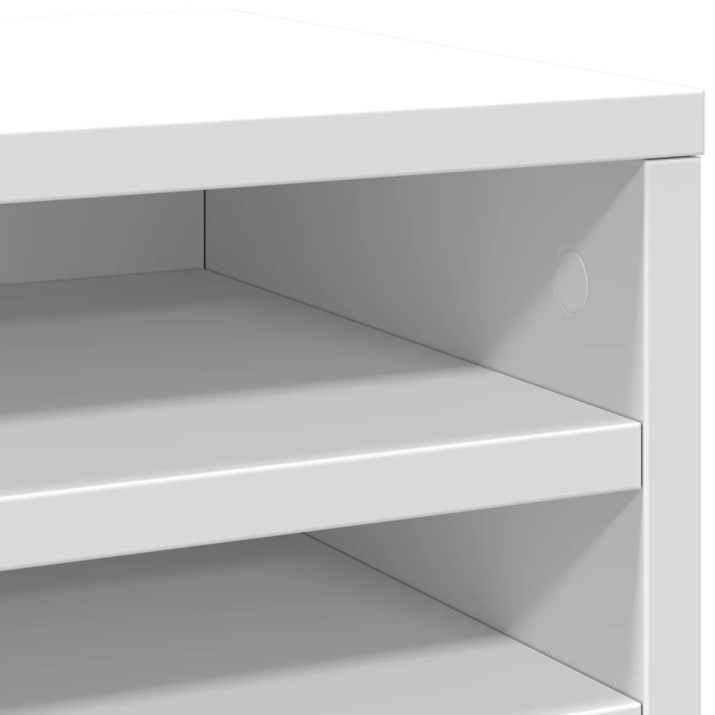 vidaXL Organisateur de bureau blanc 36x26x29,5 cm bois d'ingénierie