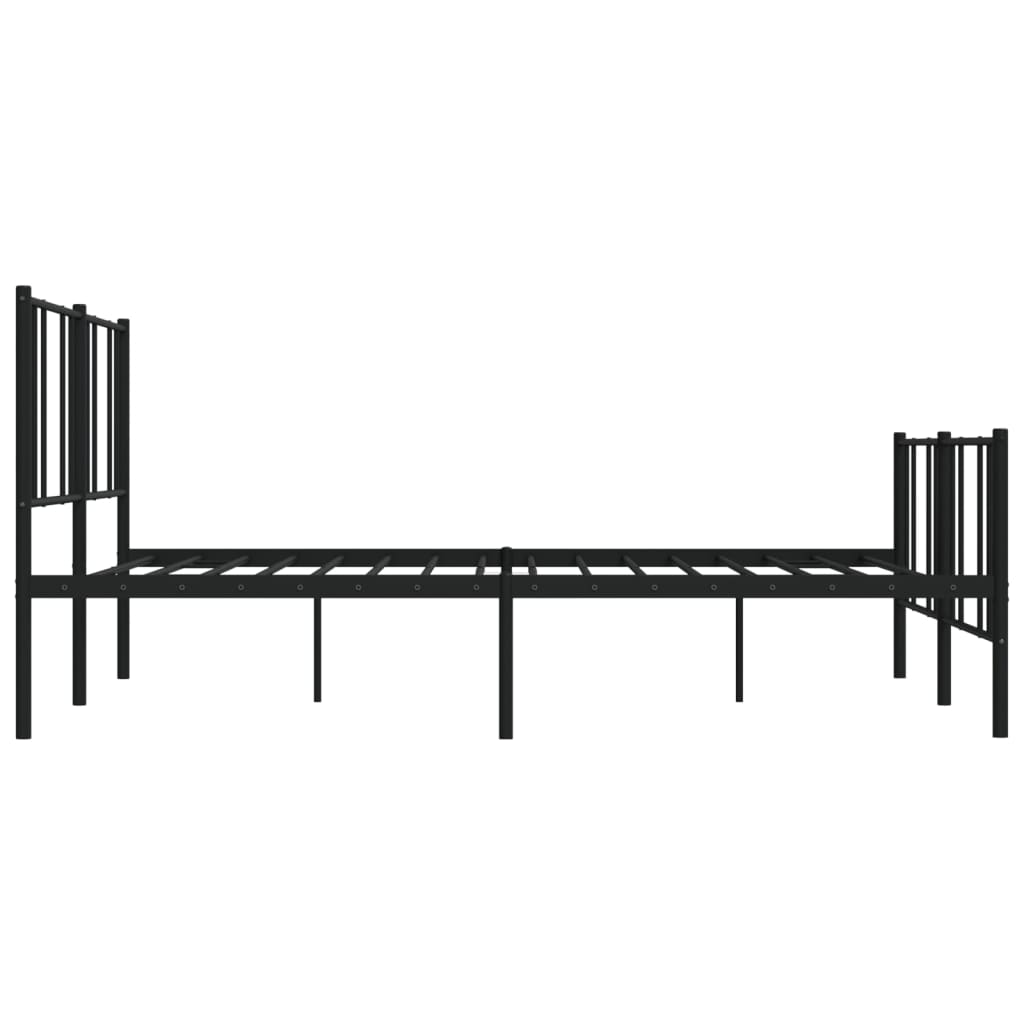 vidaXL Cadre de lit métal sans matelas avec pied de lit noir 193x203cm