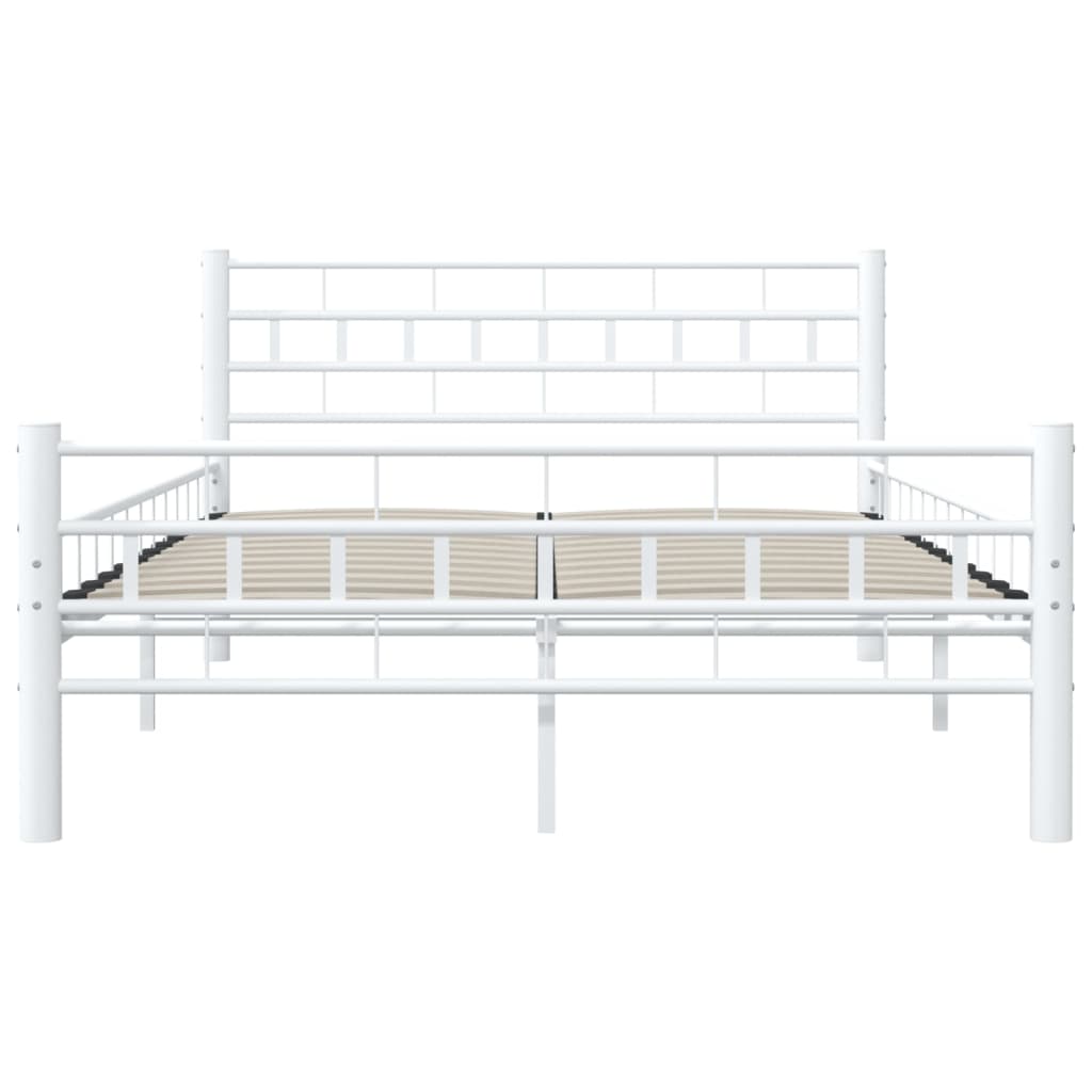 vidaXL Cadre de lit sans matelas blanc métal 140x200 cm