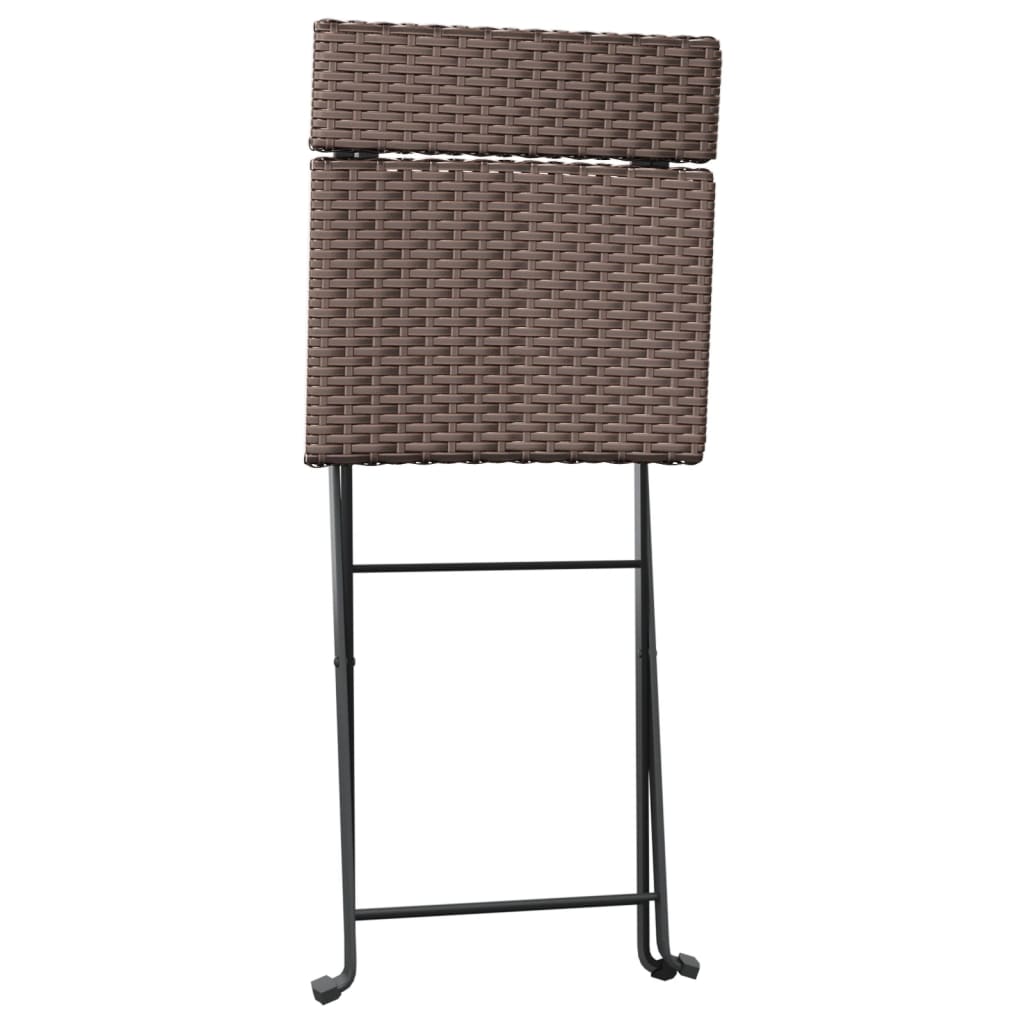 vidaXL Ensemble de bistro pliable 3 pcs Marron Résine tressée