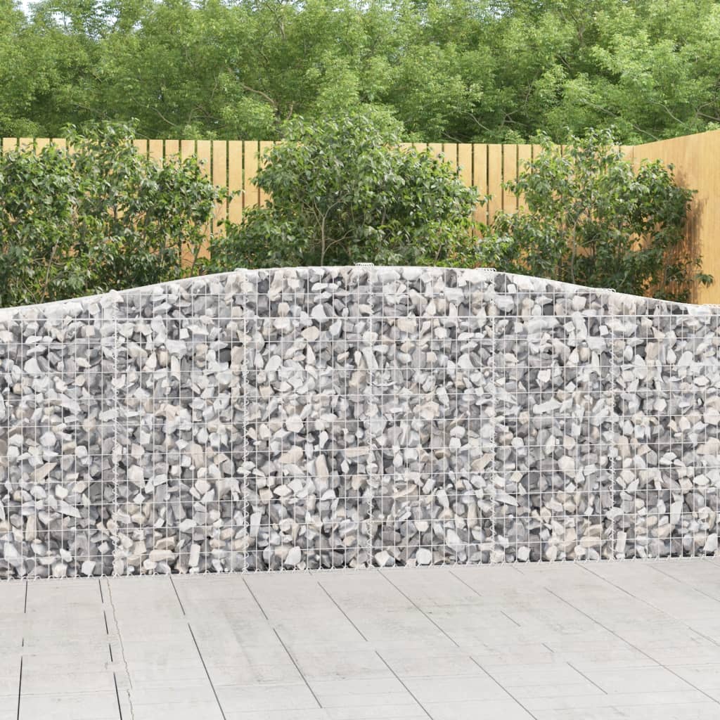 vidaXL Paniers à gabions arqués 25 pcs 400x30x100/120 cm Fer galvanisé